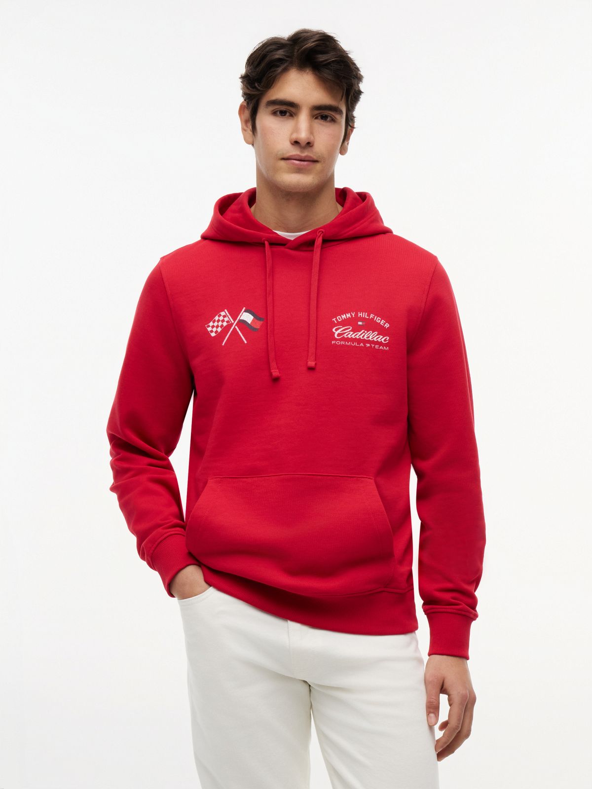 TH x Cadillac Formula 1® Team Back Graphic Hoody — Red