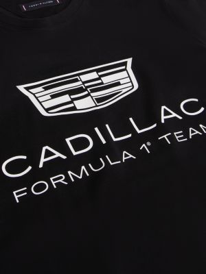 black th x cadillac formula 1® team shield logo t-shirt for adults gender inclusive tommy hilfiger
