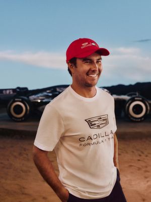 white th x cadillac formula 1® team shield logo t-shirt for adults gender inclusive tommy hilfiger