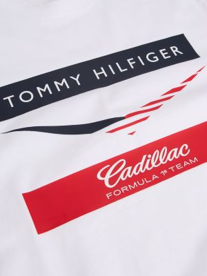 weiß th x cadillac formula 1® team chevron-t-shirt für gender-inclusive erwachsene - tommy hilfiger