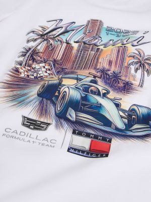 camiseta th x cadillac formula 1® team blanco de diseño inclusivo para adultos tommy hilfiger