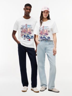 camiseta th x cadillac formula 1® team blanco de diseño inclusivo para adultos tommy hilfiger