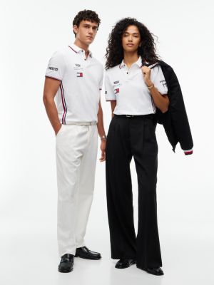 polo th x cadillac formula 1® team blanc pour adultes genre inclusif tommy hilfiger
