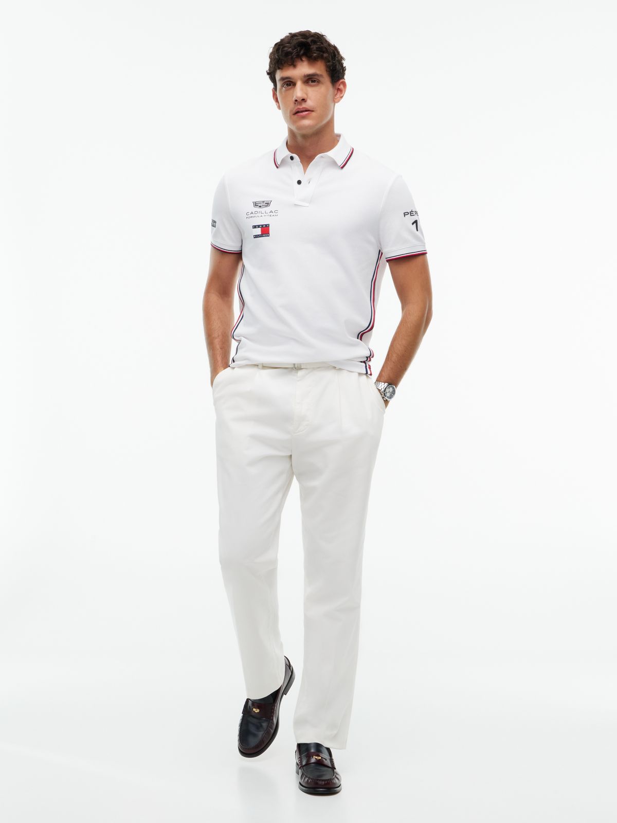 TH x Cadillac Formula 1® Team Sergio Pérez 11 Polo Shirt — White