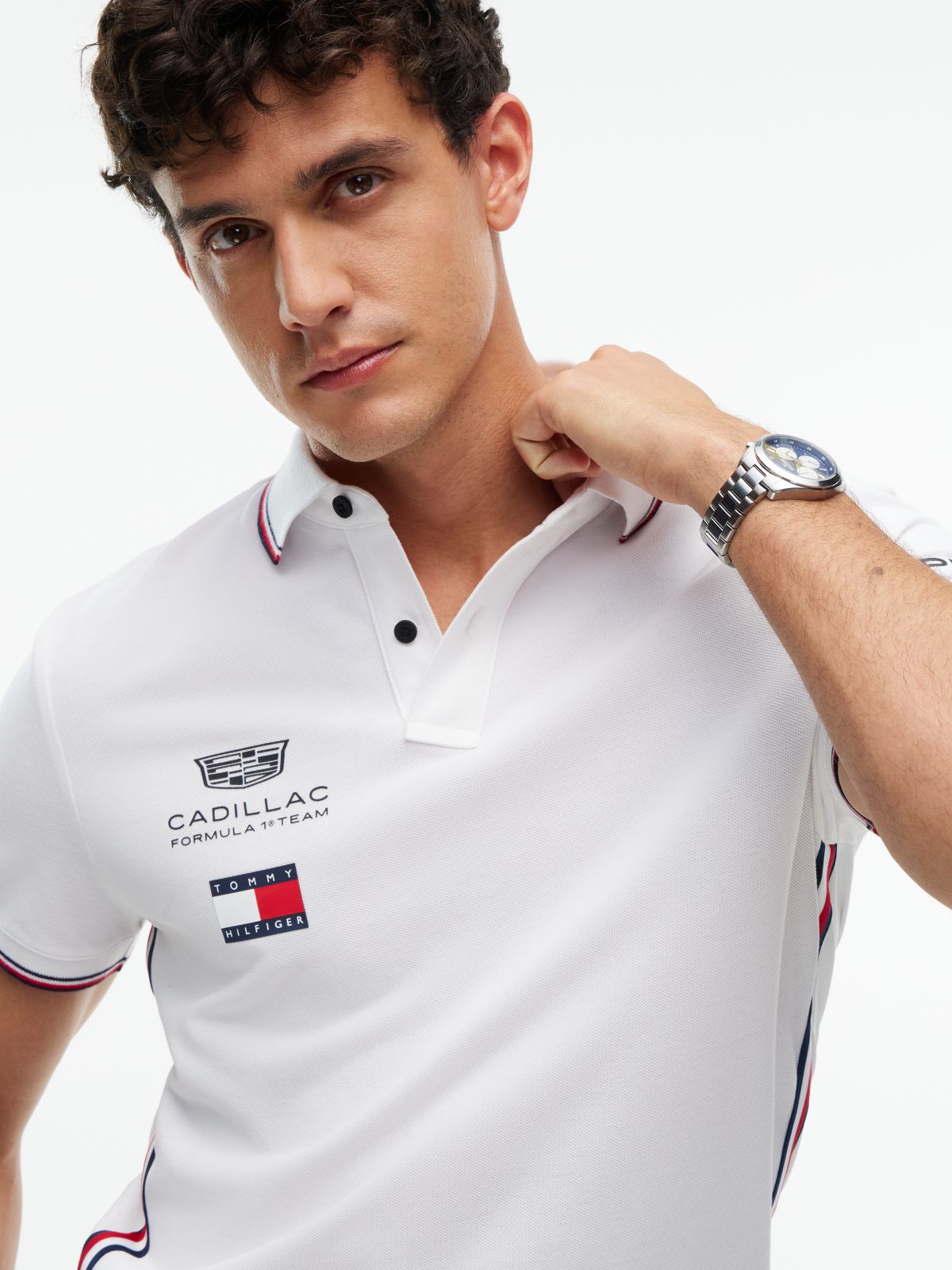 TH x Cadillac Formula 1® Team Sergio Pérez 11 Polo Shirt — White