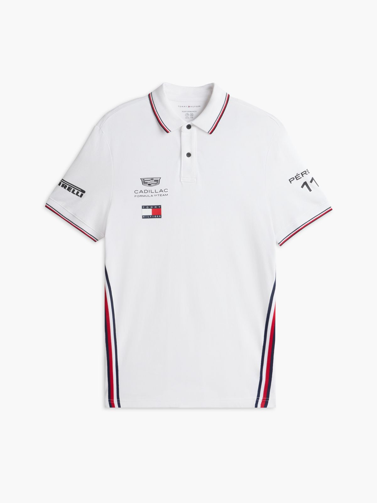TH x Cadillac Formula 1® Team Sergio Pérez 11 Polo Shirt — White