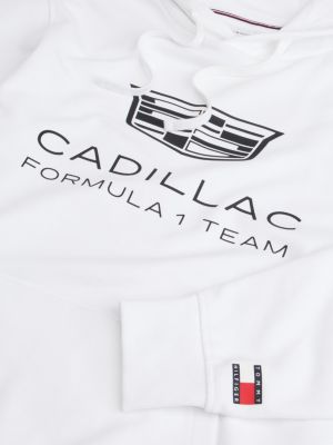sweat à capuche th x cadillac formula 1® team blanc pour adultes genre inclusif tommy hilfiger