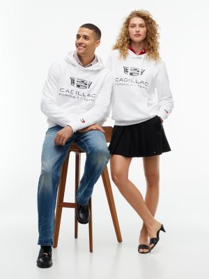 sweat à capuche th x cadillac formula 1® team blanc pour adultes genre inclusif tommy hilfiger