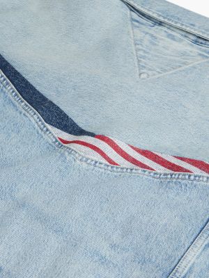blue th x cadillac formula 1® team austin denim trucker jacket for adults gender inclusive tommy hilfiger