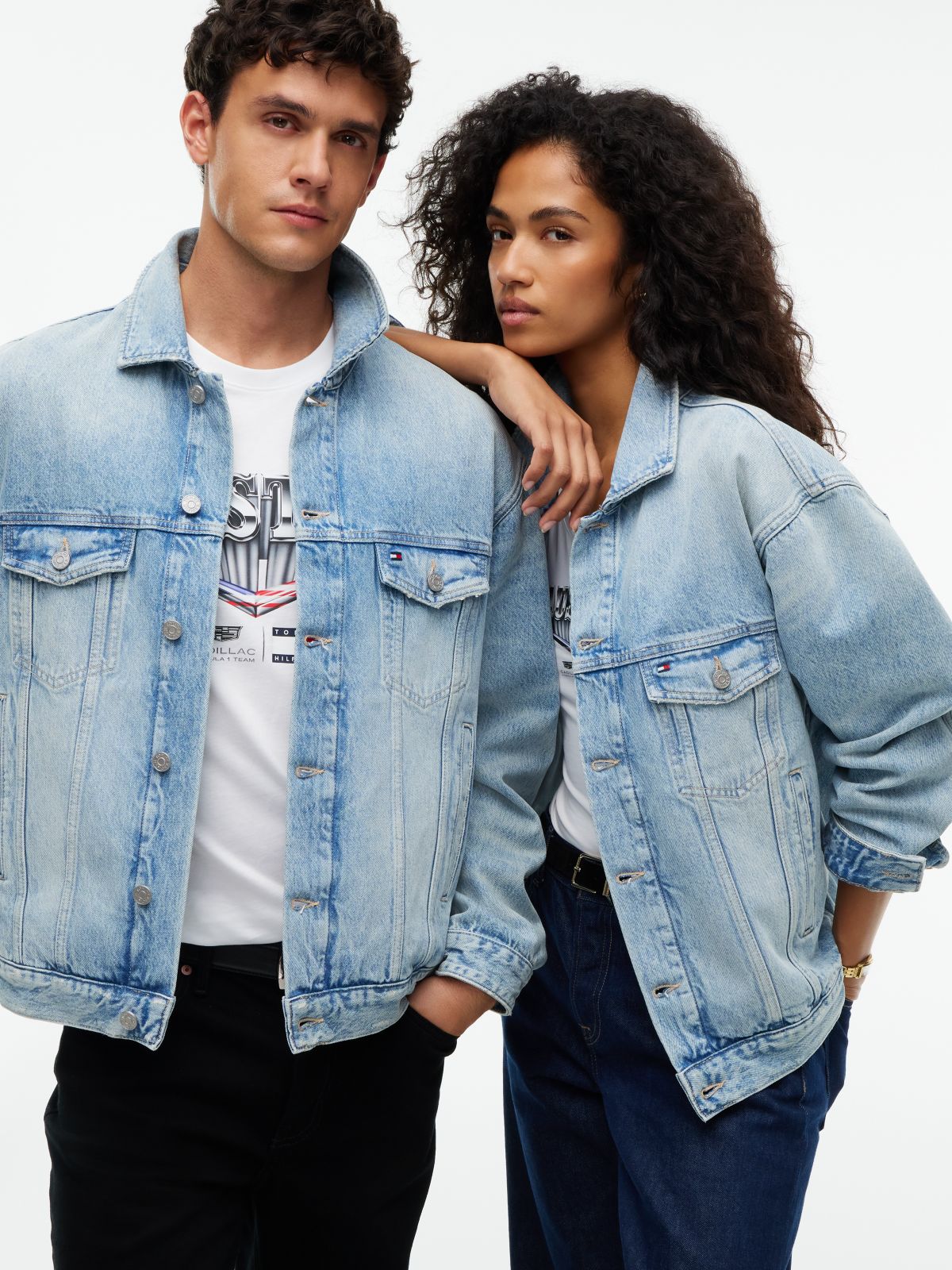 TH x Cadillac Formula 1® Team Denim Trucker Jacket — Blue