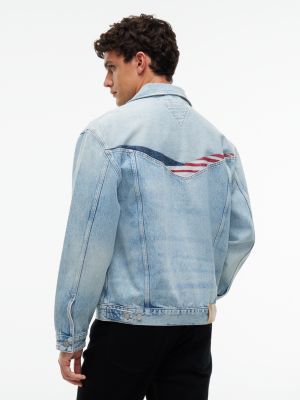 giacca trucker denim th x cadillac formula 1® team blu da gender-inclusive adulti tommy hilfiger