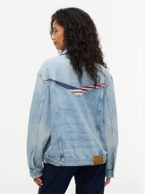 giacca trucker denim th x cadillac formula 1® team blu da gender-inclusive adulti tommy hilfiger