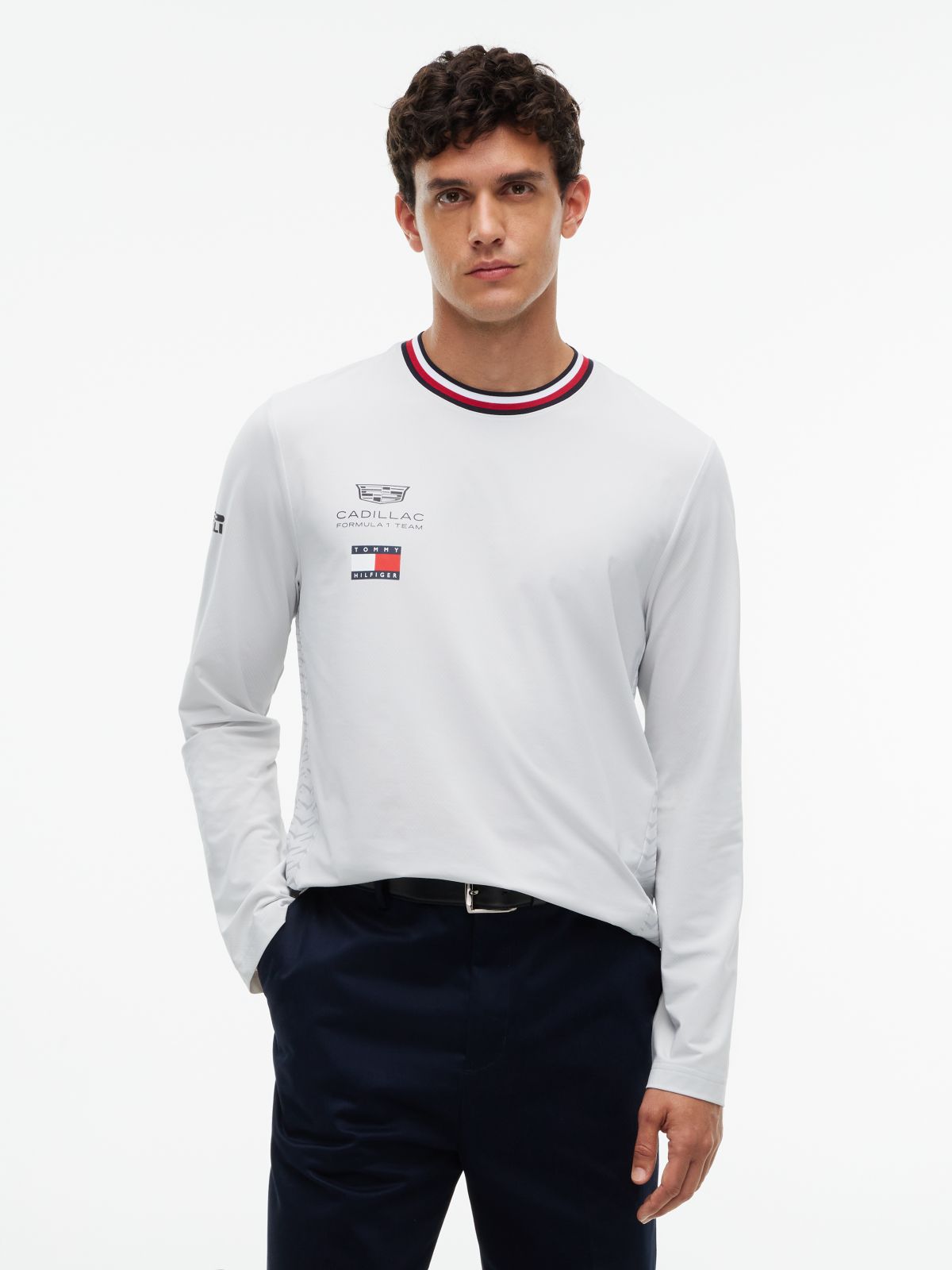 TH x Cadillac Formula 1® Team Chevron Long Sleeve T-Shirt — Grey