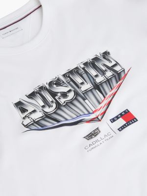 wit th x cadillac formula 1® team austin t-shirt voor volwassenen gender inclusive - tommy hilfiger