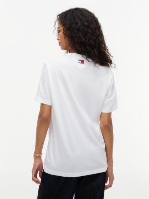t-shirt th x cadillac formula 1® team bianco da gender-inclusive adulti tommy hilfiger