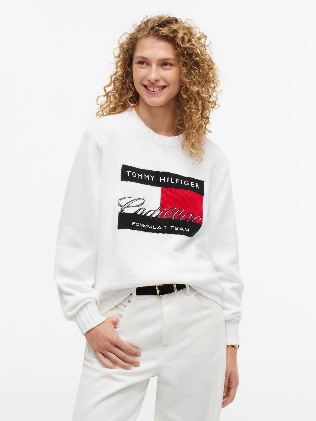 TH x Cadillac Formula 1® Team Flag Graphic Jumper — White