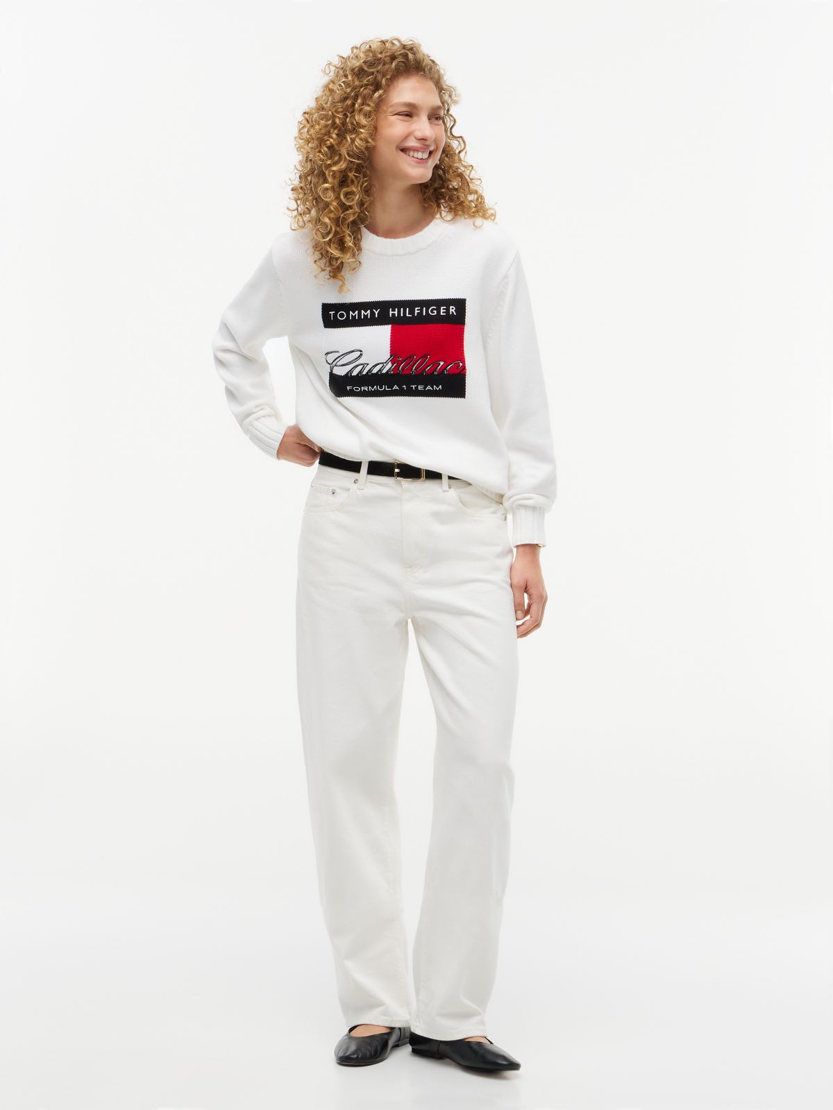 TH x Cadillac Formula 1® Team Flag Graphic Jumper — White