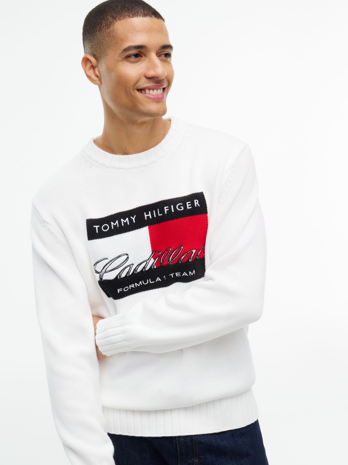 TH x Cadillac Formula 1® Team Flag Graphic Jumper — White