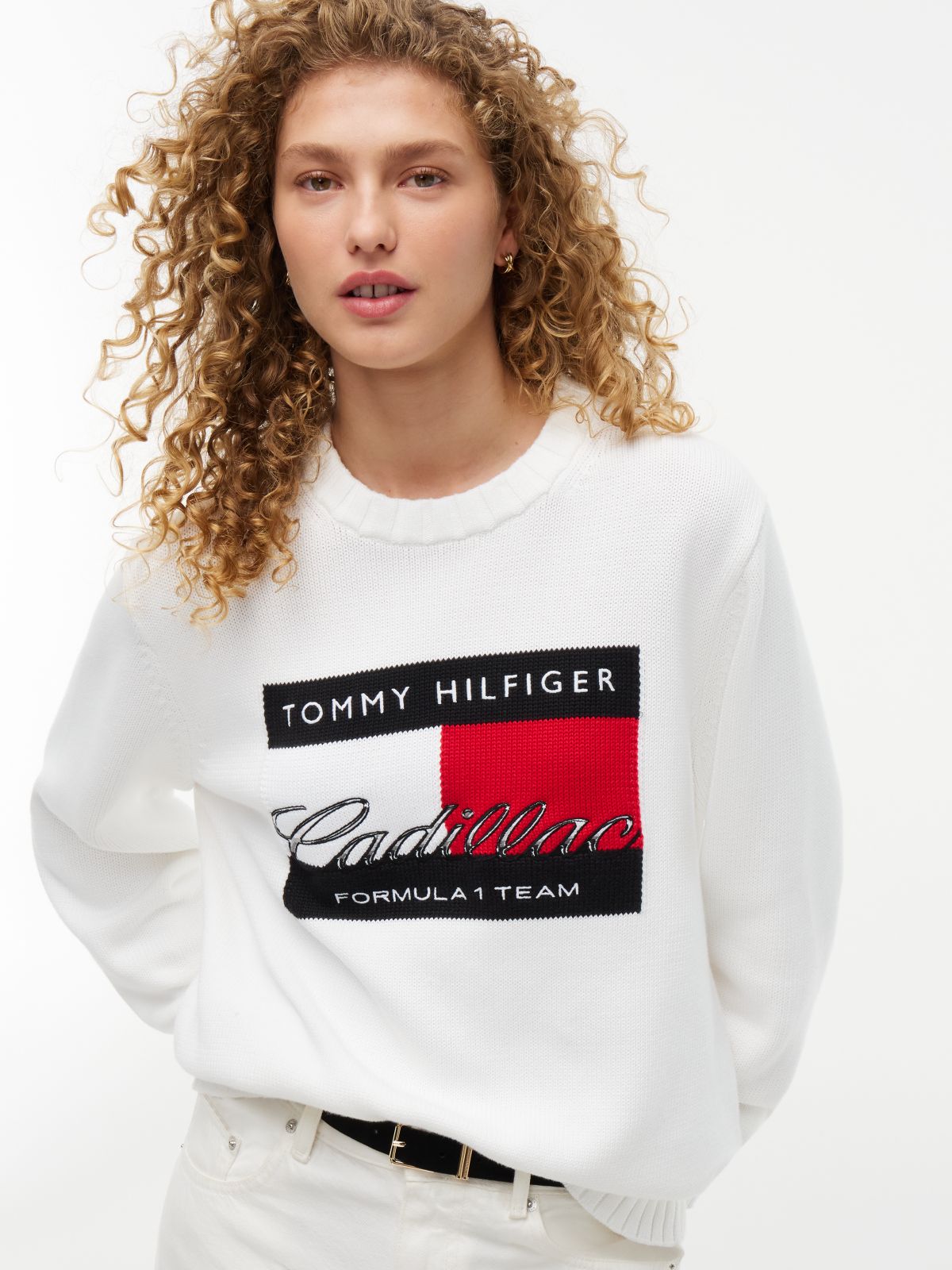 TH x Cadillac Formula 1® Team Flag Graphic Jumper — White