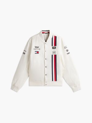 white th x cadillac formula 1® team varsity jacket for adults gender inclusive tommy hilfiger