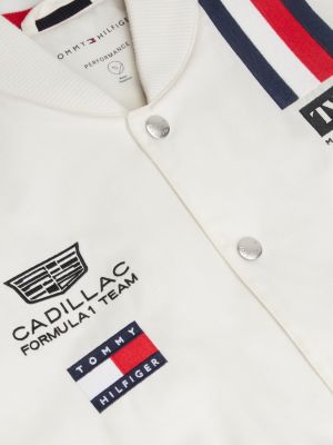 white th x cadillac formula 1® team varsity jacket for adults gender inclusive tommy hilfiger