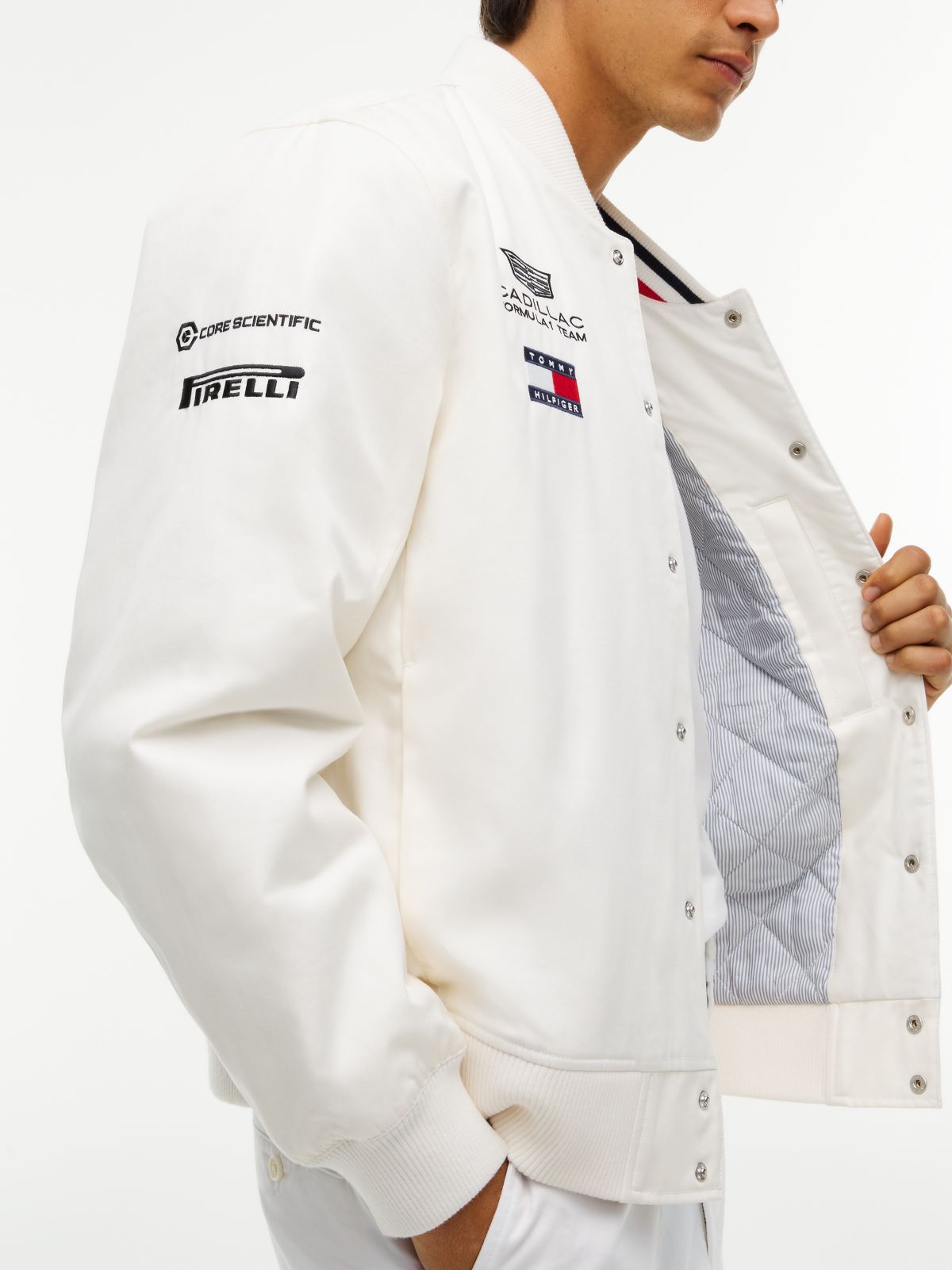 TH x Cadillac Formula 1® Team Varsity Jacket — White