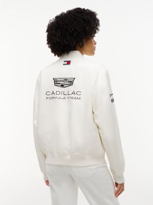 white th x cadillac formula 1® team varsity jacket for adults gender inclusive tommy hilfiger