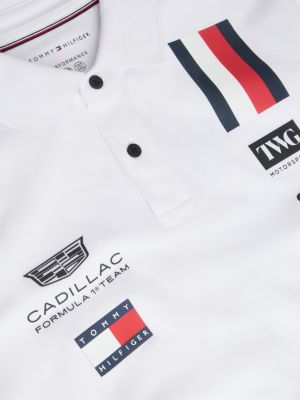 polo coupe standard th x cadillac formula 1® team blanc pour adultes genre inclusif tommy hilfiger