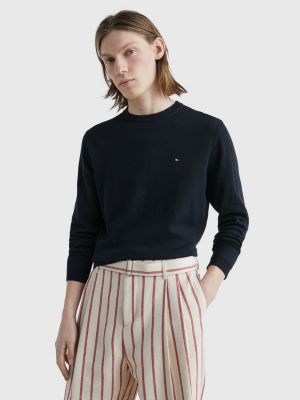 Pull col ras-du-cou coupe standard | Bleu | Tommy Hilfiger