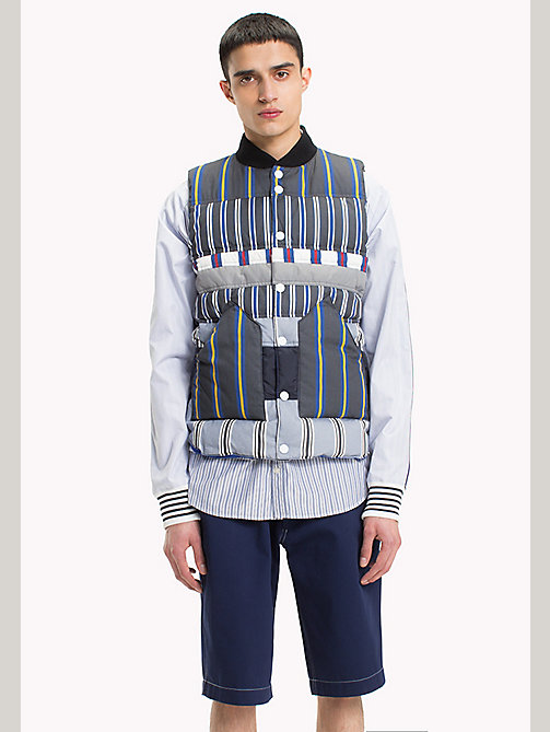 Men's Gilets | Tommy Hilfiger® UK RUNWAY HILFIGER COLLECTION Mix Stripe Cotton Quiltedgilet - BRIGHT WHITE - HILFIGER COLLECTION Hilfiger Collection - main ...