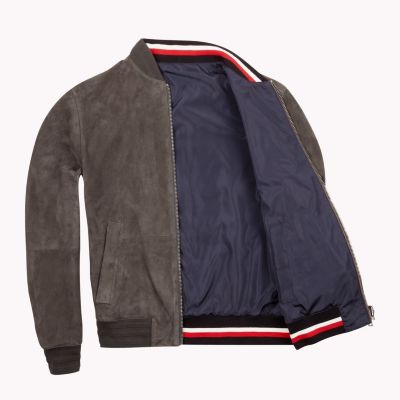 tommy hilfiger suede bomber jacket