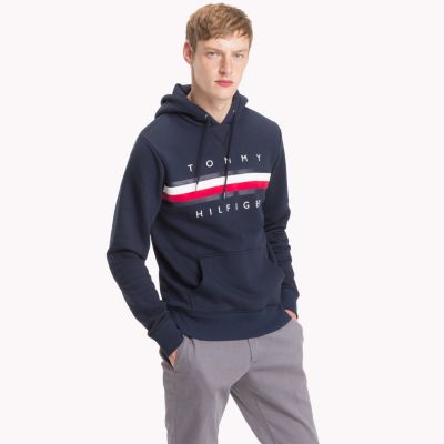 tommy hilfiger signature tape logo hoodie