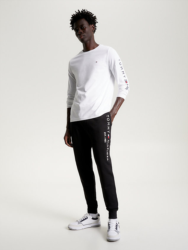 black logo detail cuffed joggers for men tommy hilfiger