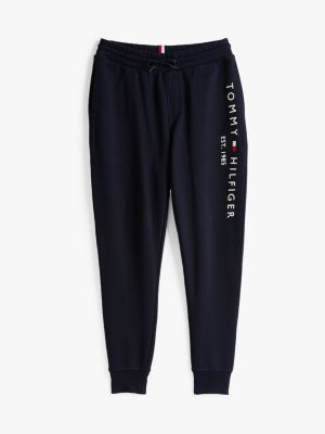 joggers con logo e fascia alla caviglia blu da uomini tommy hilfiger