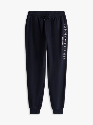 joggers con logo e fascia alla caviglia blu da uomini tommy hilfiger