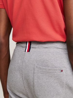 jogging resserré aux chevilles à logo brodé gris pour hommes tommy hilfiger