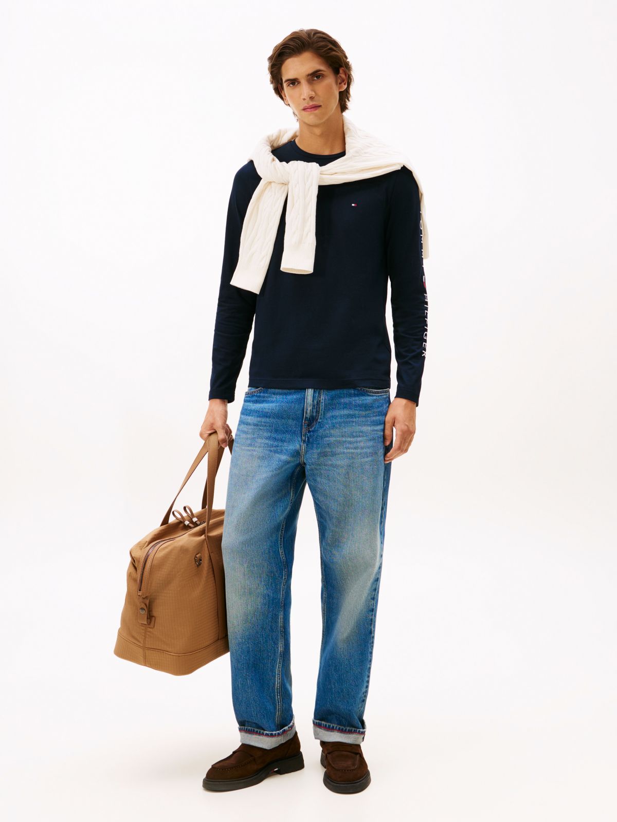 Slim Logo Long Sleeve T-Shirt — Blue
