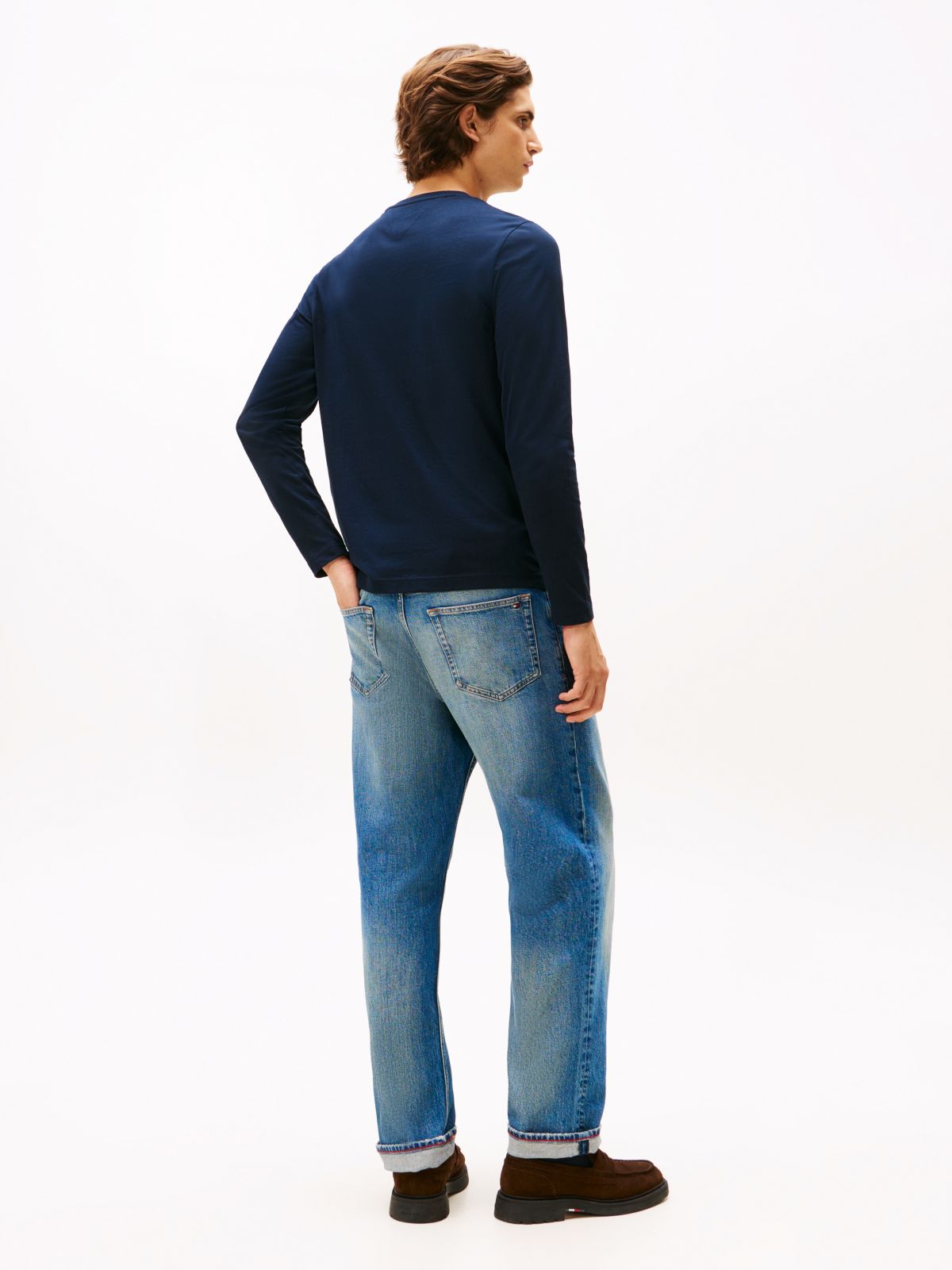 Slim Logo Long Sleeve T-Shirt — Blue