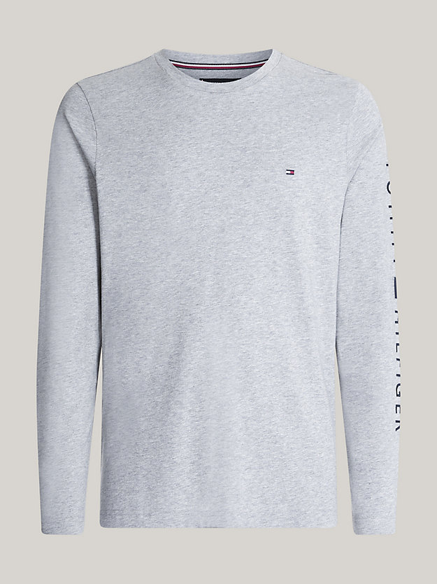 Slim Fit Langarmshirt mit Logo | Grau | Tommy Hilfiger