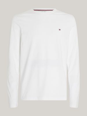 Tommy | Hilfiger Langarmshirt | mit Slim Fit Logo Weiß