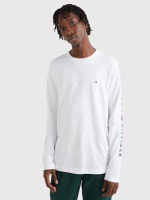 Slim Fit Langarmshirt mit Logo | Weiß | Tommy Hilfiger | Basic-Shirts