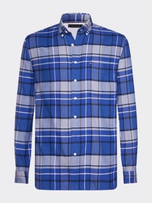 tommy hilfiger blue check shirt