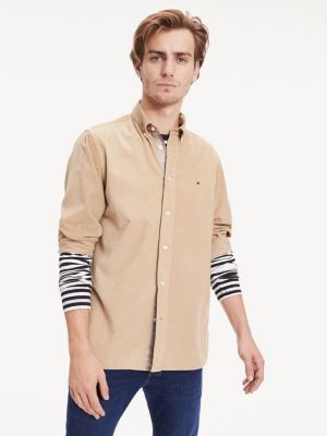 tommy hilfiger khaki shirt