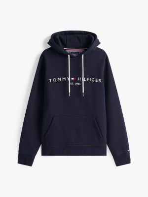 blue logo flex fleece hoody for men tommy hilfiger