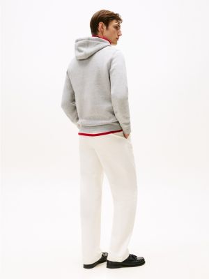 Sudadera De Hombre Blanca Con Capucha Y Logo Tommy Hilfiger