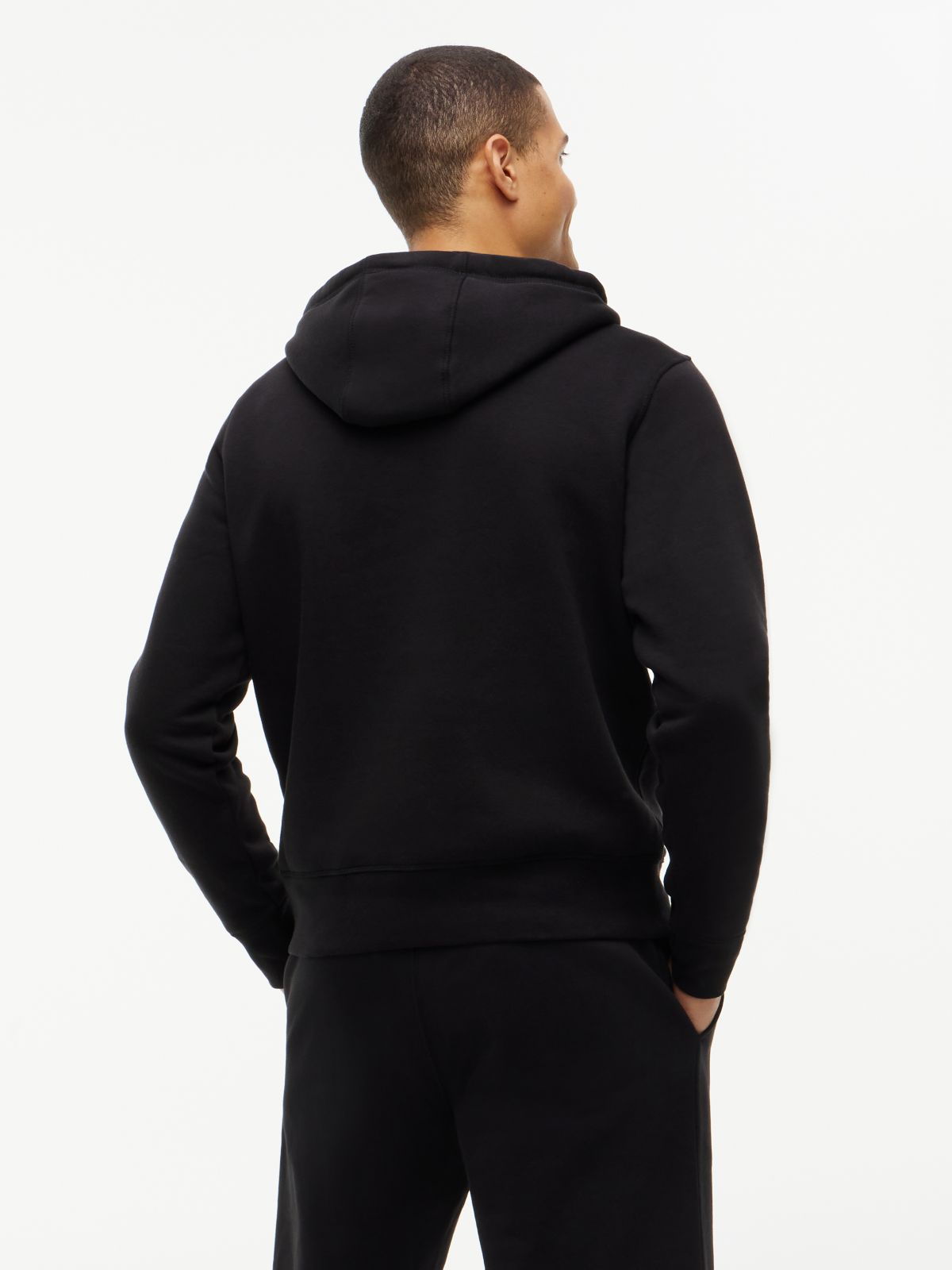 Logo Flex Fleece Hoody — Black