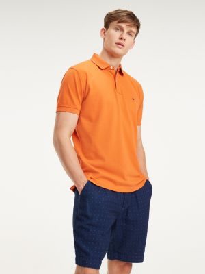 polo de algodÃ³n con botones a contraste orange de hombre tommy hilfiger