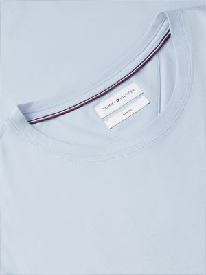 blue slim crew neck t-shirt for men tommy hilfiger