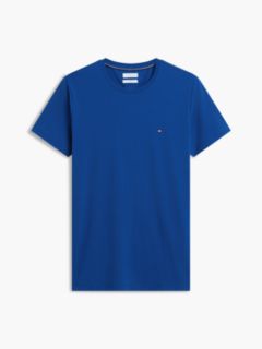 Flag Embroidery Slim Jersey T-Shirt — Blue 5