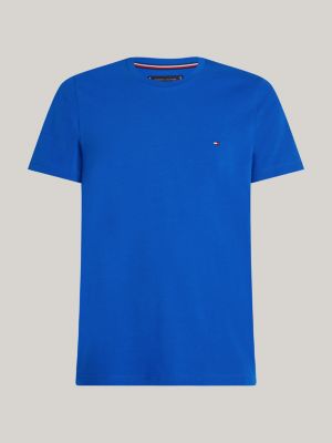 Tommy | T-Shirt mit Extra | Fit Blau Hilfiger Rundhalsausschnitt Slim
